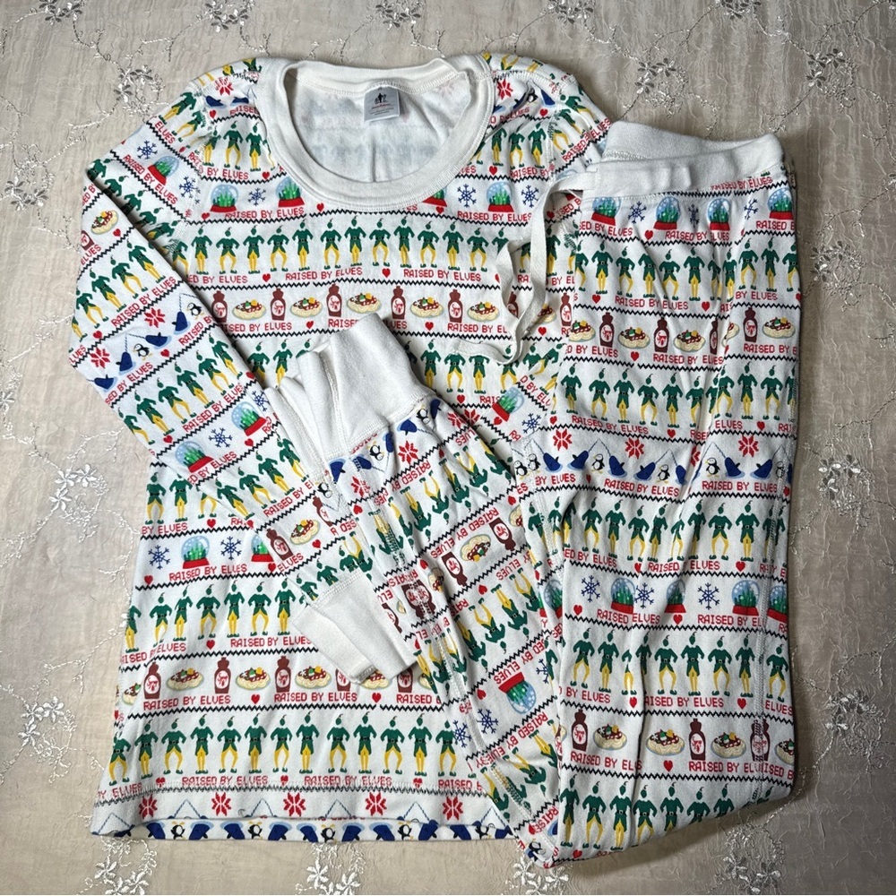 Hanna Andersson Elf Print Holiday Pajama Set – Size XS